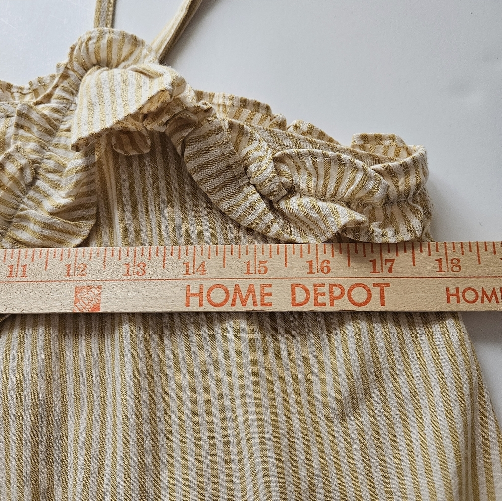By Together Cream Striped Ruffle Button-Front Crop Top - Picture 8 of 8